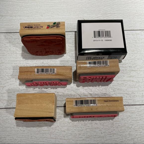 Wood and Rubber Stamp Love Family and Anniversary 6 Piece Bundle - Picture 10 of 11